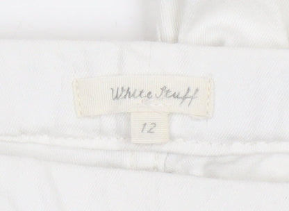 White Stuff Women's White Size 12 Bermuda Shorts Cotton Blend