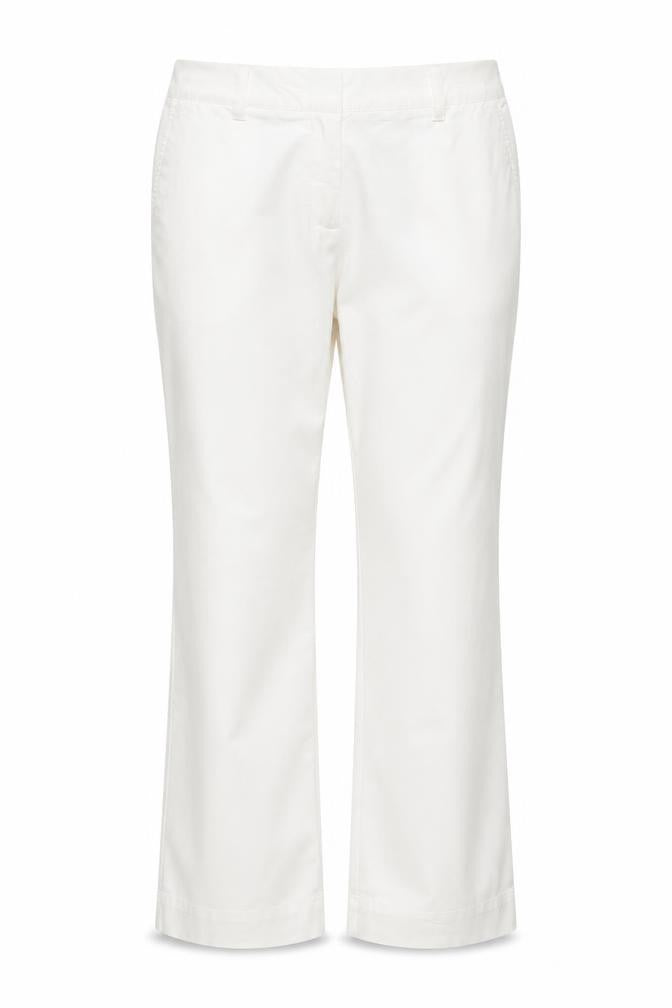 Adidas Women White Size 16 Straight Leg Cotton Blend Trousers