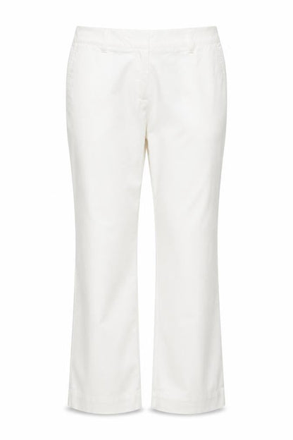 Adidas Women White Size 16 Straight Leg Cotton Blend Trousers