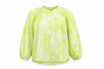 Marks & Spencer Women's Green Floral Long Sleeve Blouse Size 14