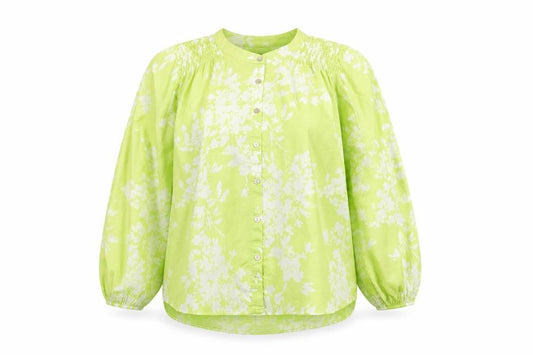 Marks & Spencer Women's Green Floral Long Sleeve Blouse Size 14
