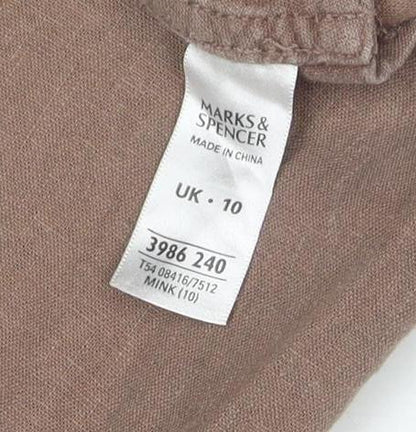 Marks and Spencer Women’s Brown Linen Chino Shorts Size 10
