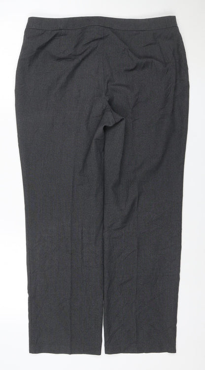 Marks and Spencer Women Grey Size 14 Short Straight Leg Trousers