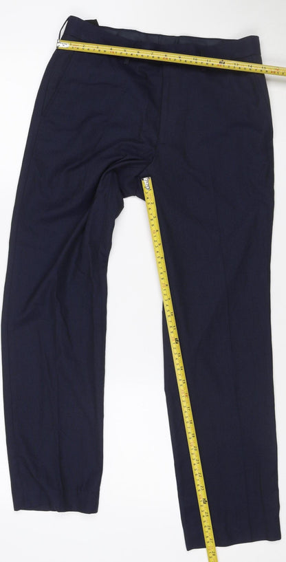Marks and Spencer Men's Blue Slim Fit Trousers 30/29 Formal Workwear
