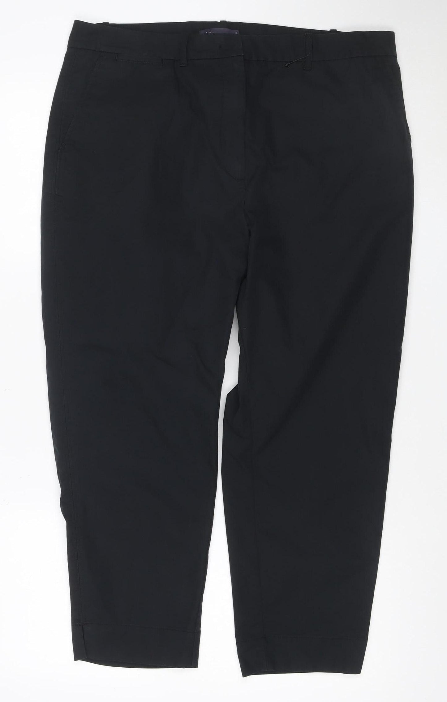 Marks and Spencer Women Black Size 18 Chino Trousers
