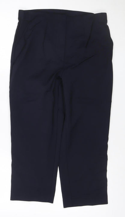 Marks and Spencer Women's Navy Trousers Size 12 Straight Leg Stretch
