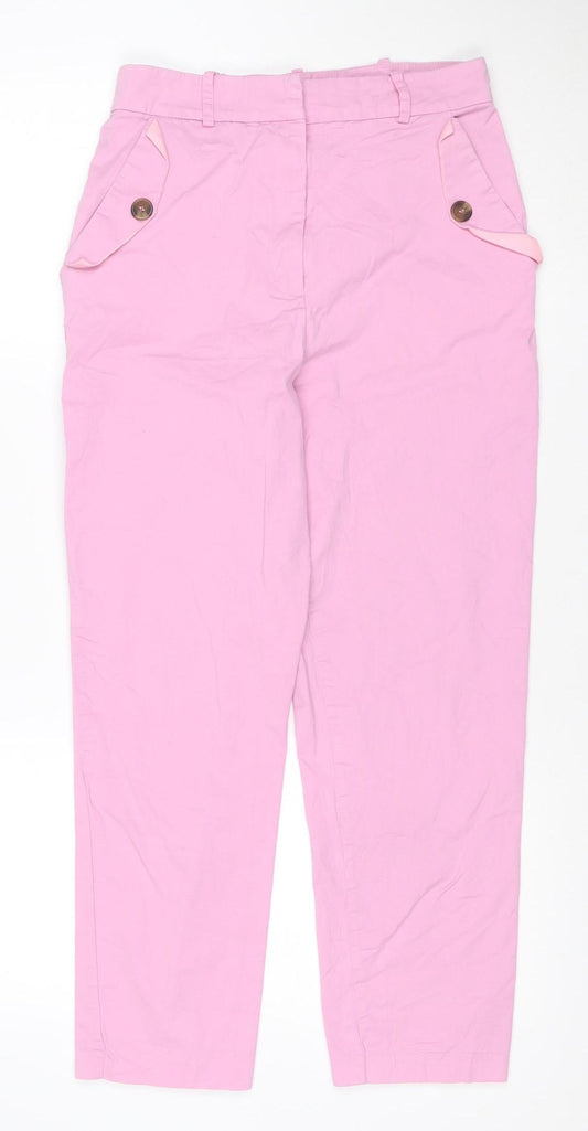 ASOS Women Pink Chino Trousers Size 12 Regular Straight