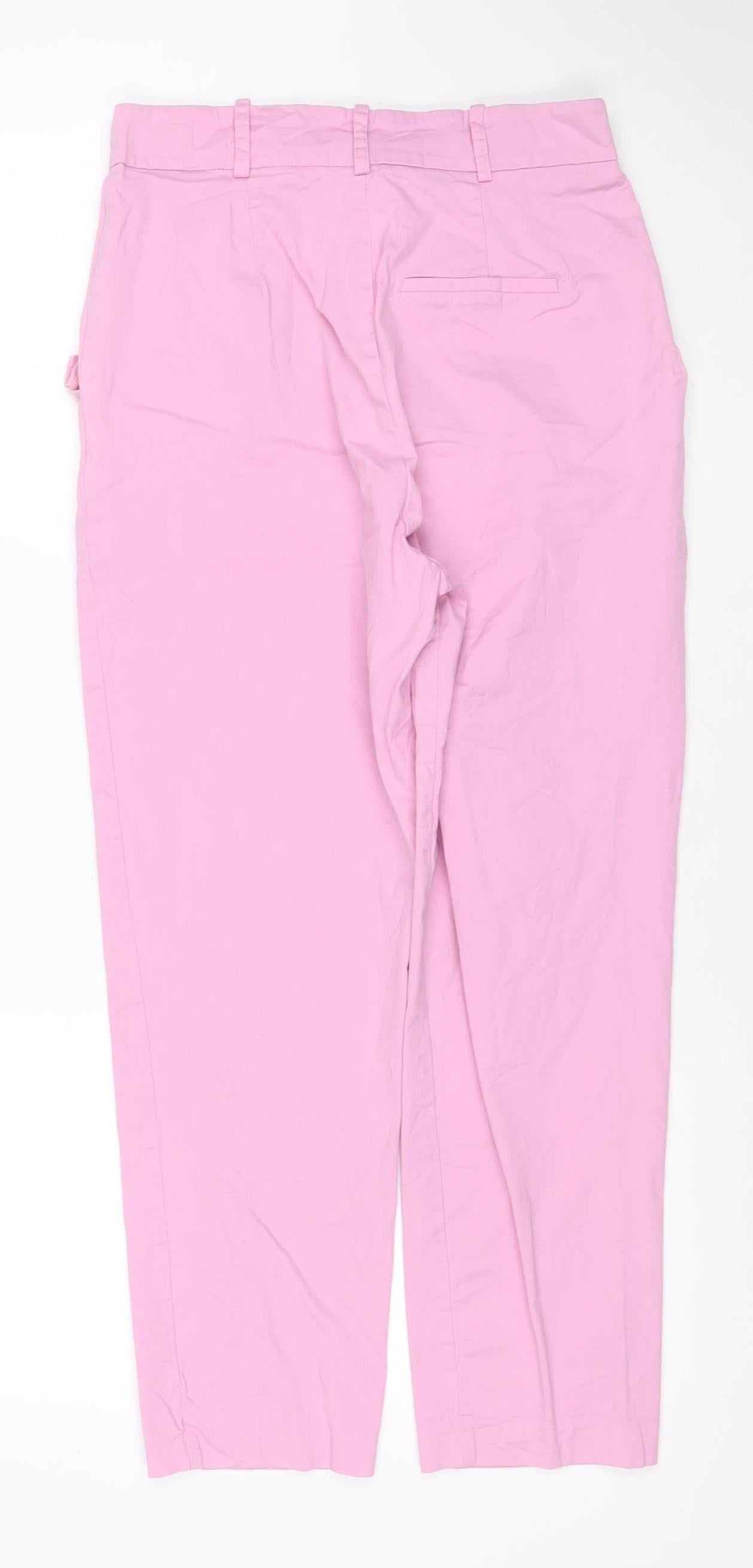 ASOS Women Pink Chino Trousers Size 12 Regular Straight