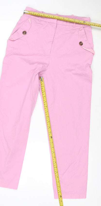 ASOS Women Pink Chino Trousers Size 12 Regular Straight