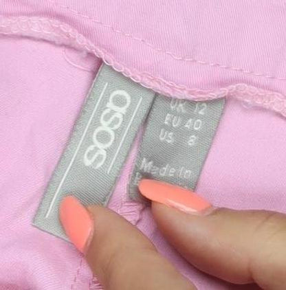 ASOS Women Pink Chino Trousers Size 12 Regular Straight
