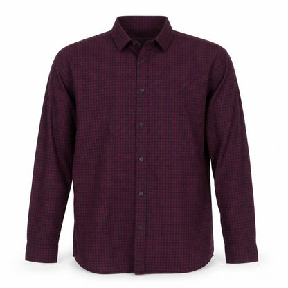Uniqlo Men's Red Check Cotton Button-Up Shirt XL