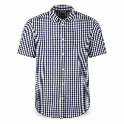 ASOS Men's Blue Check Short Sleeve Button-Up Shirt Size M
