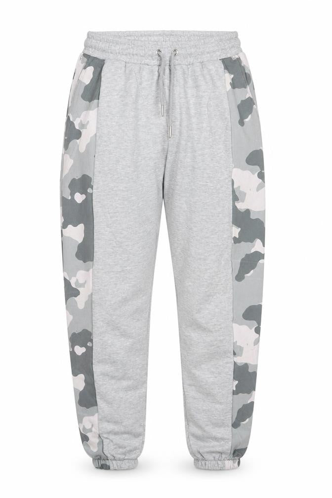 boohooMAN Men's Grey Camouflage Side Panel Jogger Trousers M
