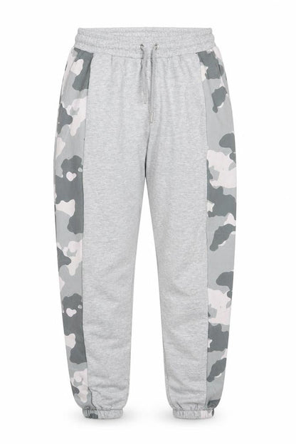 boohooMAN Men's Grey Camouflage Side Panel Jogger Trousers M