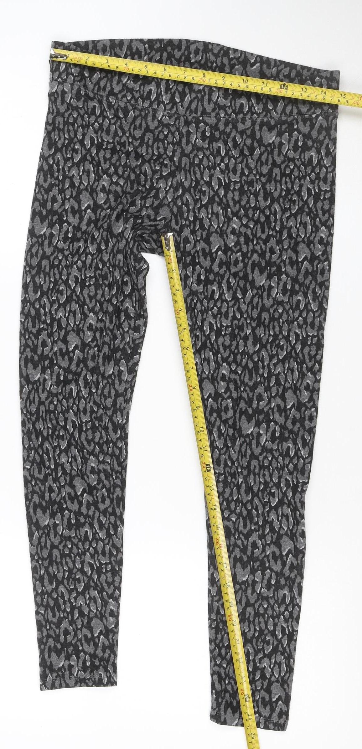 Marks and Spencer Women’s Black Animal Print Stretch Leggings Size 12