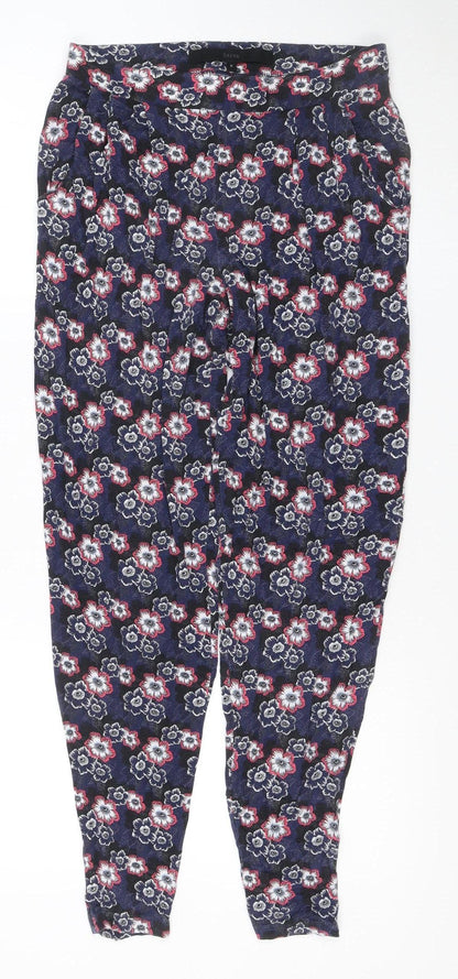 Next Women’s Blue Floral Viscose Stretch Slim Leggings Size 8