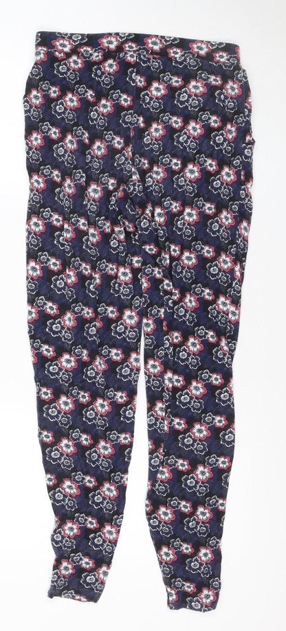 Next Women’s Blue Floral Viscose Stretch Slim Leggings Size 8
