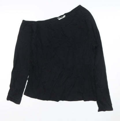 Marks and Spencer Womens Black One Shoulder Long Sleeve Blouse Size 18