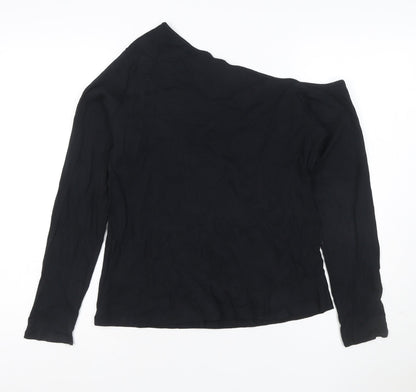 Marks and Spencer Womens Black One Shoulder Long Sleeve Blouse Size 18