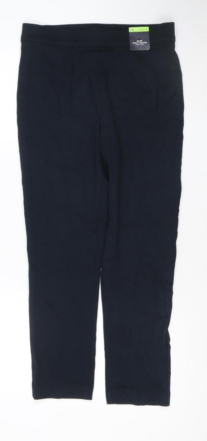 Marks and Spencer Womens Black Size 12 Regular Viscose Blend Leggings