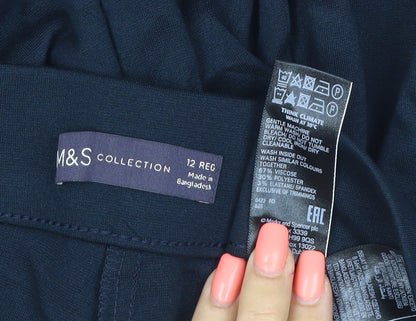 Marks and Spencer Womens Black Size 12 Regular Viscose Blend Leggings