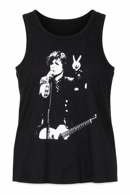 Apparel Noir Womens Black Size 18 Cotton Rock Graphic Tank Top
