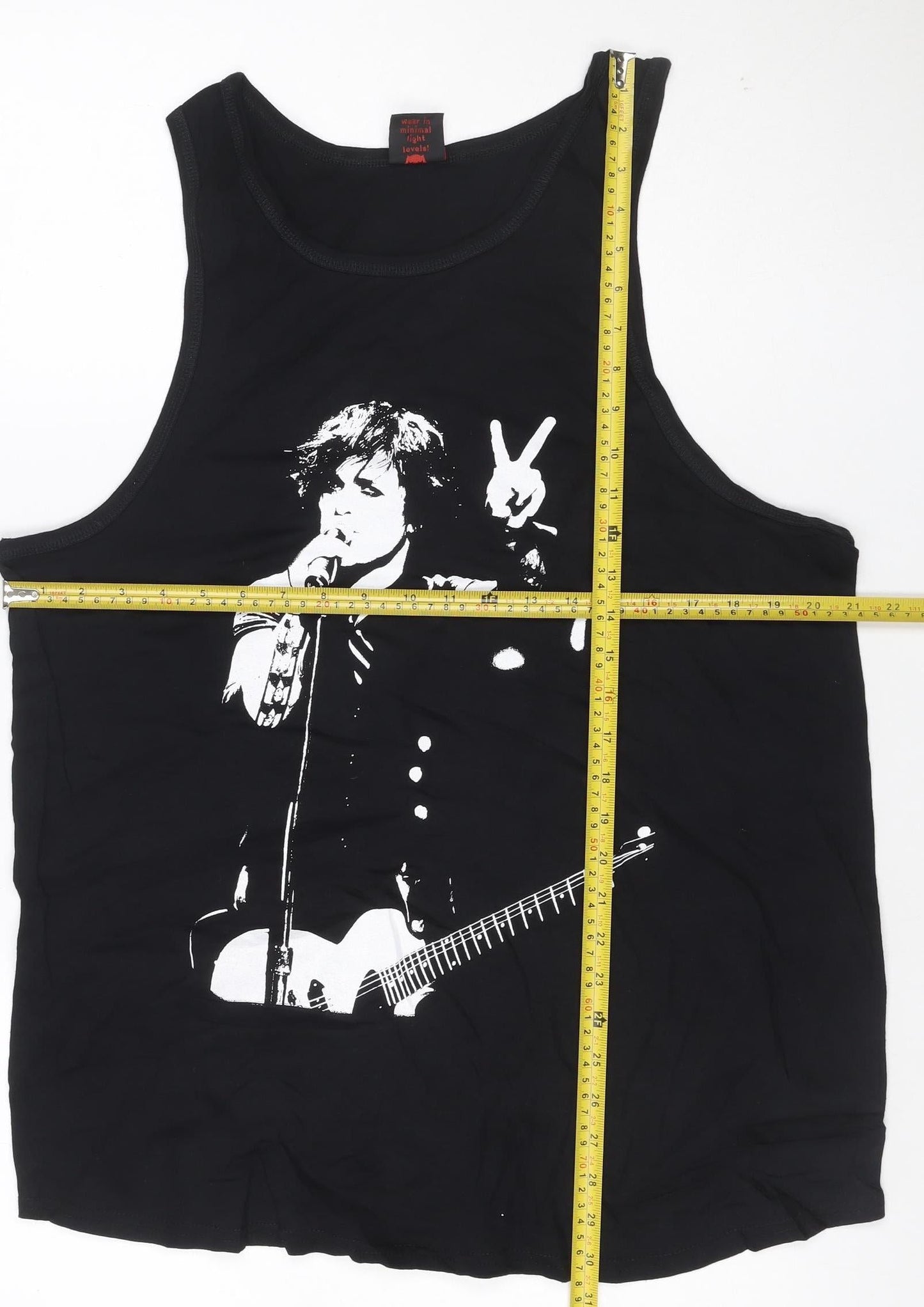 Apparel Noir Women's Black Size 18 Scoop Neck Graphic Music Tank Top