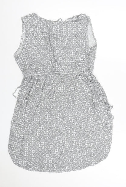 MAMA Women’s Grey Geometric Maternity Wrap Dress Size 12