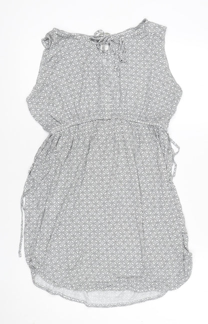 MAMA Women’s Grey Geometric Maternity Wrap Dress Size 12