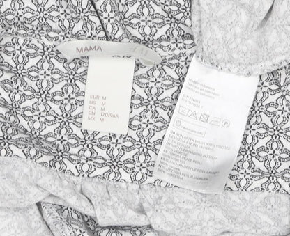 MAMA Women’s Grey Geometric Maternity Wrap Dress Size 12