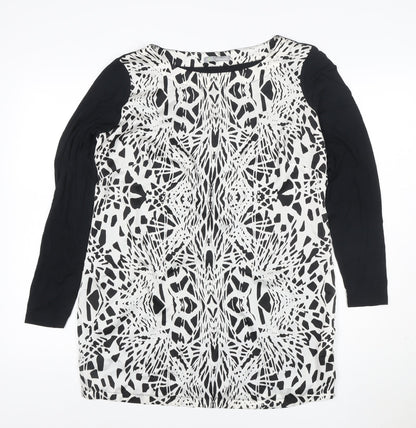 Marks and Spencer Women’s Black & Ivory Shift Dress Size 16 Long Sleeve