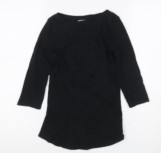 Coast Women’s Black Size 6 Boat Neck 3/4 Sleeve Jersey Blouse