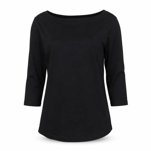 Coast Women’s Black Size 6 Boat Neck 3/4 Sleeve Jersey Blouse