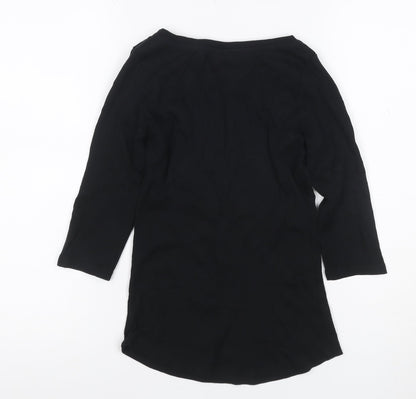 Coast Women’s Black Size 6 Boat Neck 3/4 Sleeve Jersey Blouse