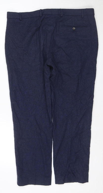 Marks and Spencer Men's Blue Wool Blend Tailored Dress Pants 38S
