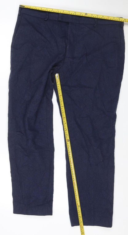Marks and Spencer Men's Blue Wool Blend Tailored Dress Pants 38S