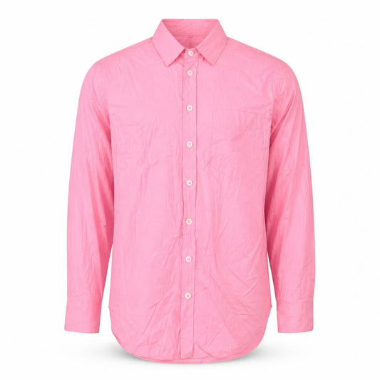 Front view of Marks & Spencer Women’s Pink Long Sleeve Cotton Button-Up Shirt, size UK 10