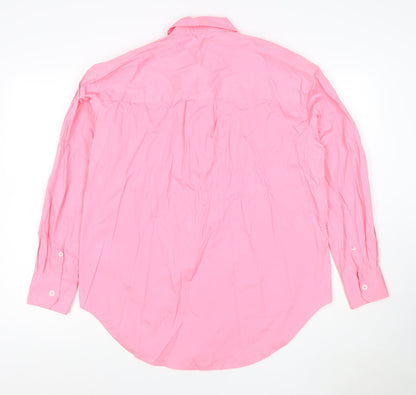 Marks and Spencer Men’s Pink Long Sleeve Cotton Button-Up Shirt Size 10