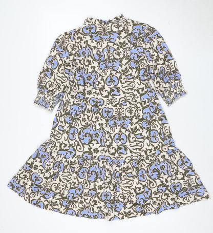 ME+EM Women’s Multicoloured Floral Cotton Fit & Flare Dress Size 10