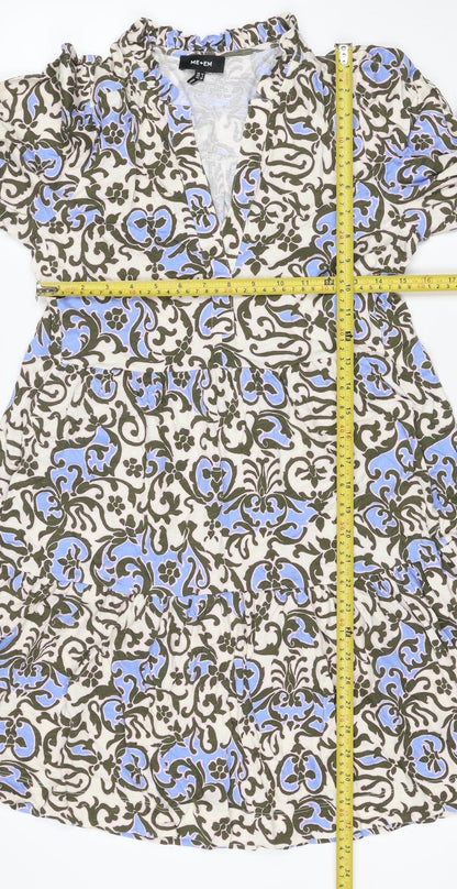 ME+EM Women’s Multicoloured Floral Cotton Fit & Flare Dress Size 10
