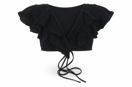 PRETTYLITTLETHING Women’s Black Off Shoulder Cropped Blouse Size 6