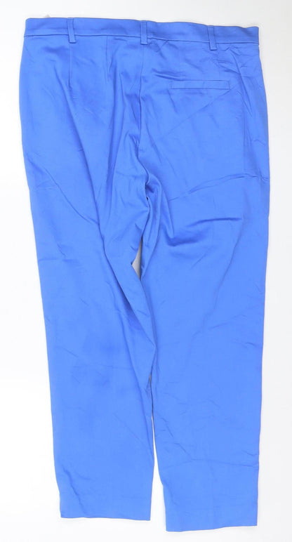 Marks and Spencer Womens Blue Slim Fit Trousers Size 14 Regular