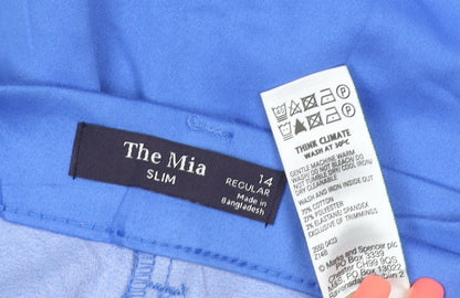 Marks and Spencer Womens Blue Slim Fit Trousers Size 14 Regular