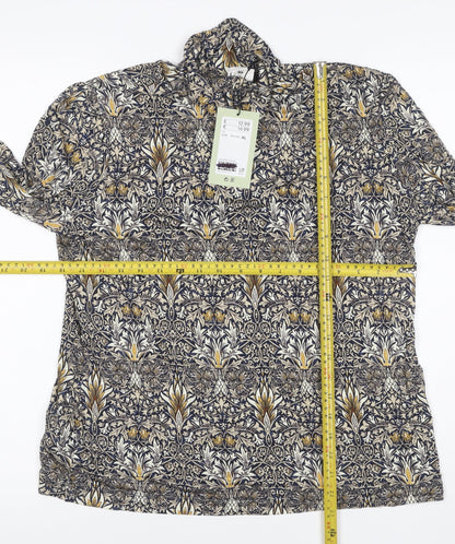 H&M Women’s Multicoloured Roll Neck Floral Jersey Top Size L