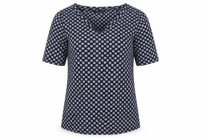 Marks & Spencer Womens Blue Floral Cotton T-Shirt Size 12