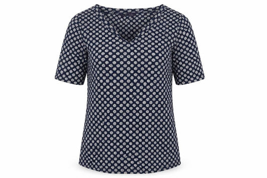 Marks & Spencer Womens Blue Floral Cotton T-Shirt Size 12