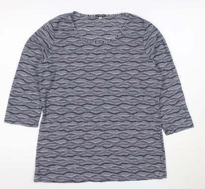 Profile Women’s Blue Wave Pattern Jersey T-Shirt Size 16