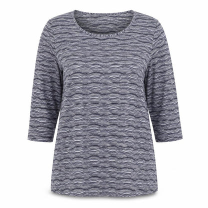 Profile Women’s Blue Wave Pattern Jersey T-Shirt Size 16