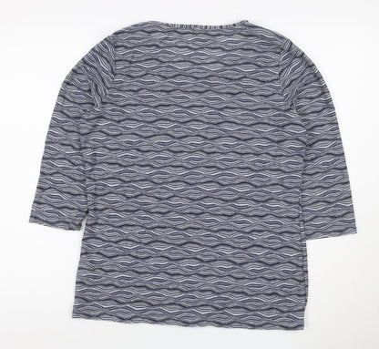 Profile Women’s Blue Wave Pattern Jersey T-Shirt Size 16