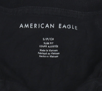 American Eagle Men’s Black Slim Fit Polo Shirt Size S